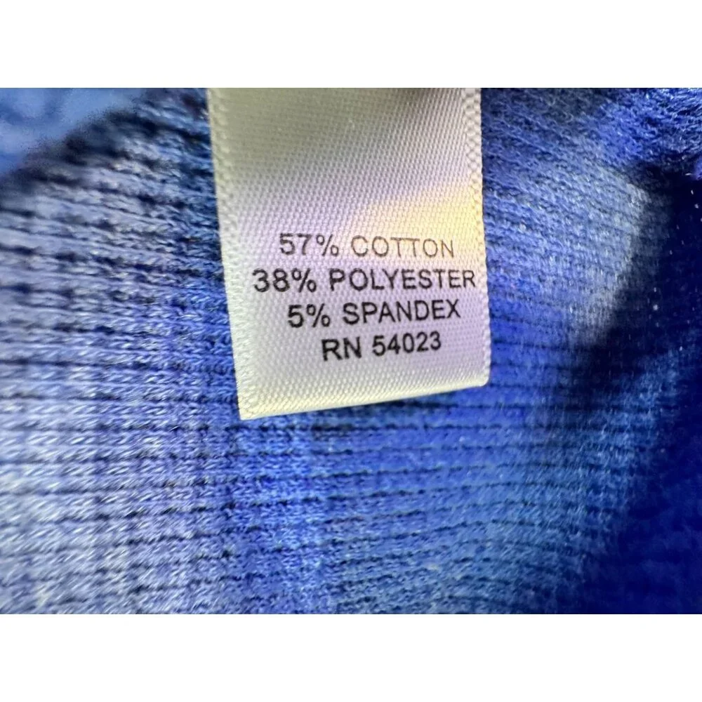 Banana Republic Men's Long Sleeve Waffle Knit Shirt L Blue Cotton Blend